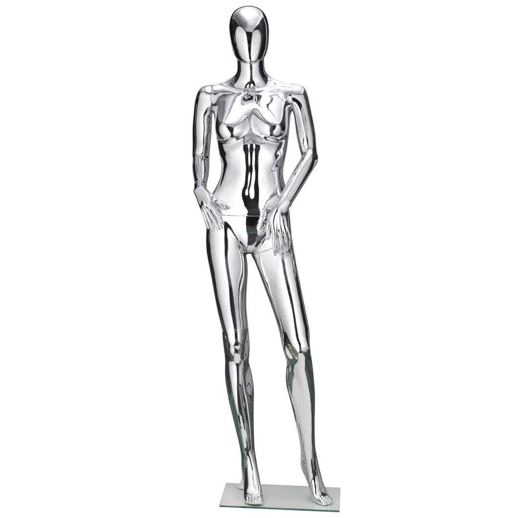Factory Supplier Silver Chromed Plastic Female Custom Mannequin for Display
