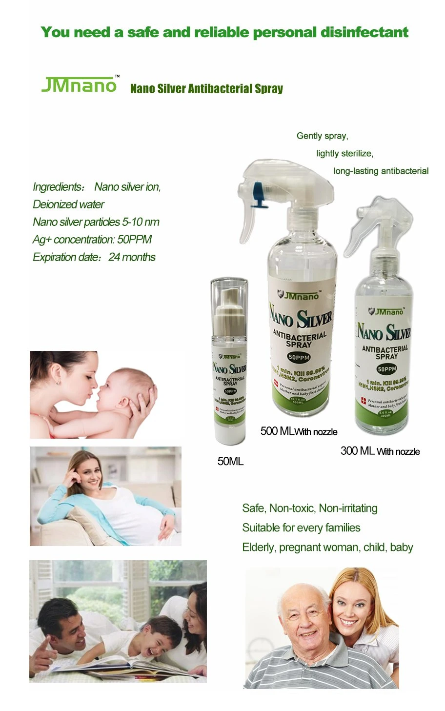 Jmnano Nano Silver Antibacterial Disinfectant Products Manufacturer