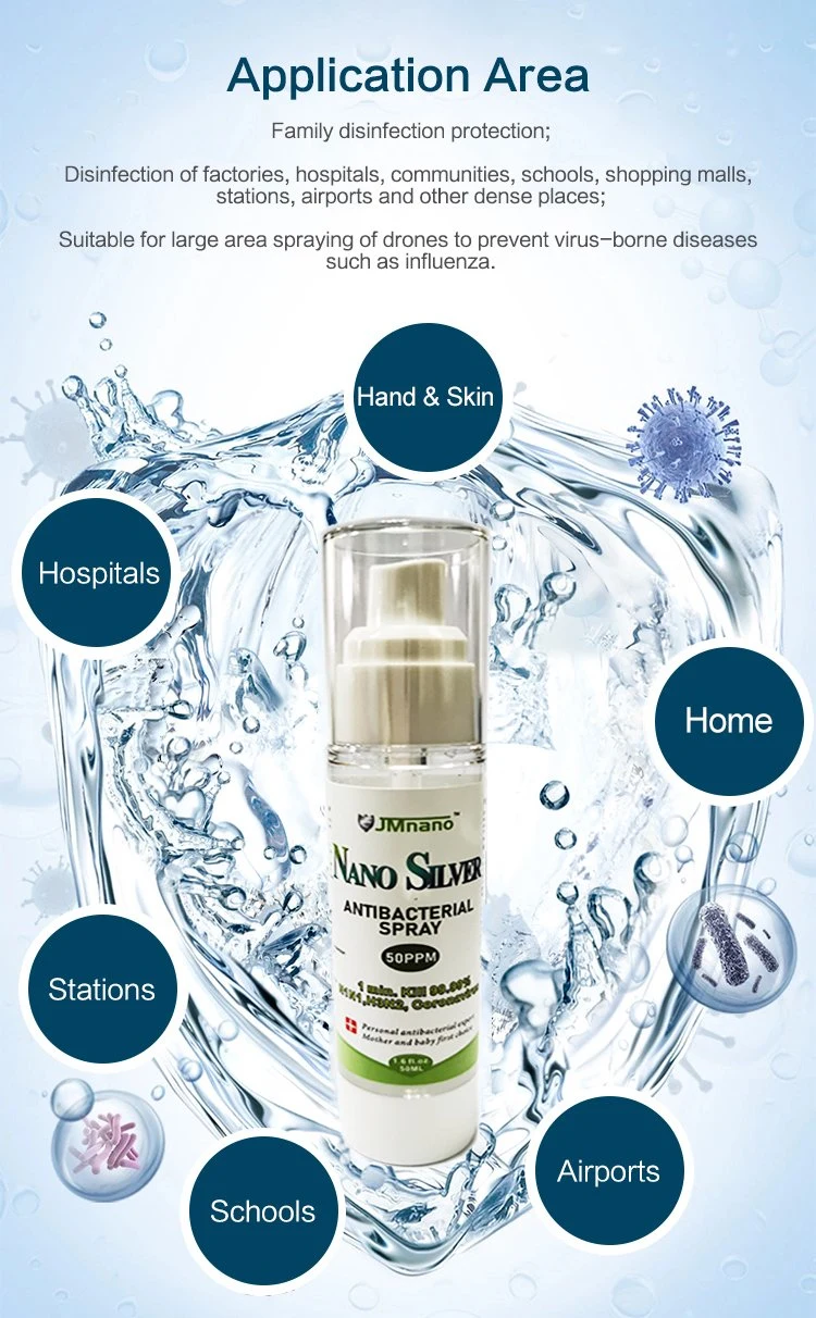 Waterless Nano Silver Manufacturer Antibacterial Hand Sanitizer