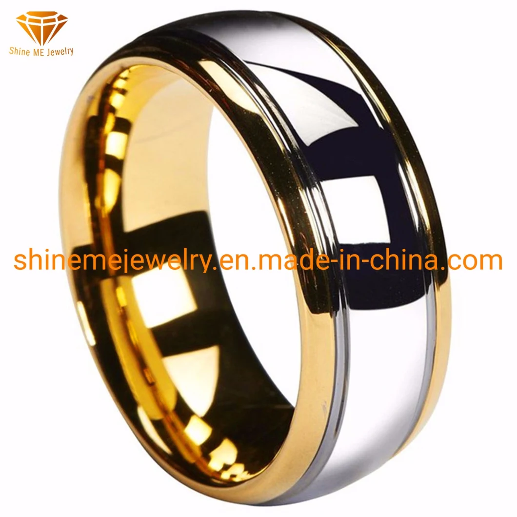 Men Stlye Luxury Gold Plating Ring Tungsten Ring Tungsten Wedding Band  Tst2863