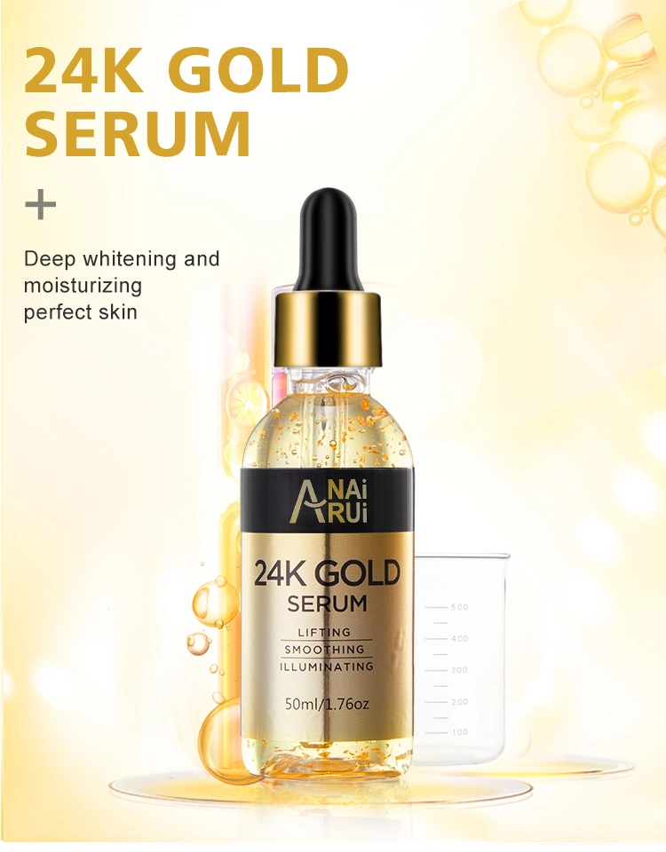 OEM Vitamin C Serum for Face with 24K Gold   Anti Aging Whitening Facial Serum
