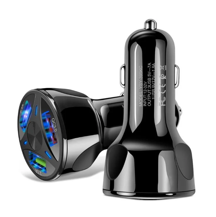 Quick Car Charger Wireless Three USB Ports Fireproof Qi Fast Car Charger