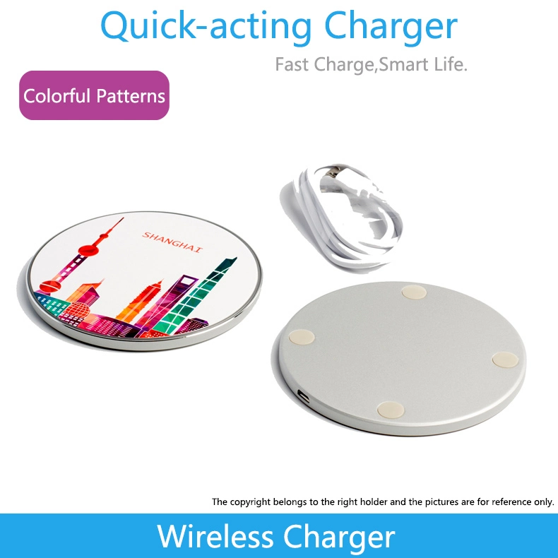 Portable Qi Fast Wireless Charger Pad for iPhone Samsung Mobile Wireless Chargingtype-C Qi Wireless Charging