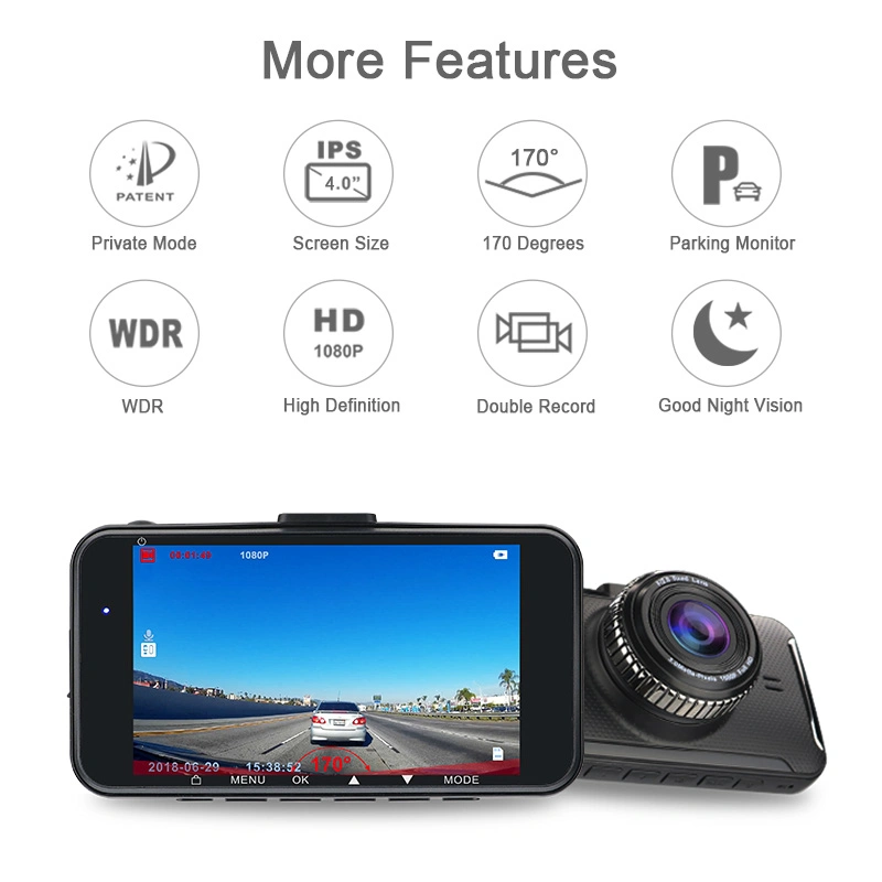 Automatic Cyclic Recording Car DVR Camera IPS FHD1080p Novatek Night Vision Car DVR Camera Dash Camera