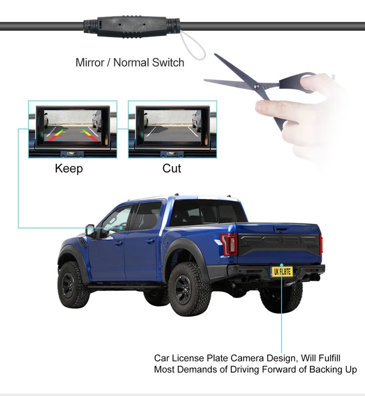 Waterproof Nifght Vision Reverse Rear Camera 4.3 Inch Screen Car Backup Camera System
