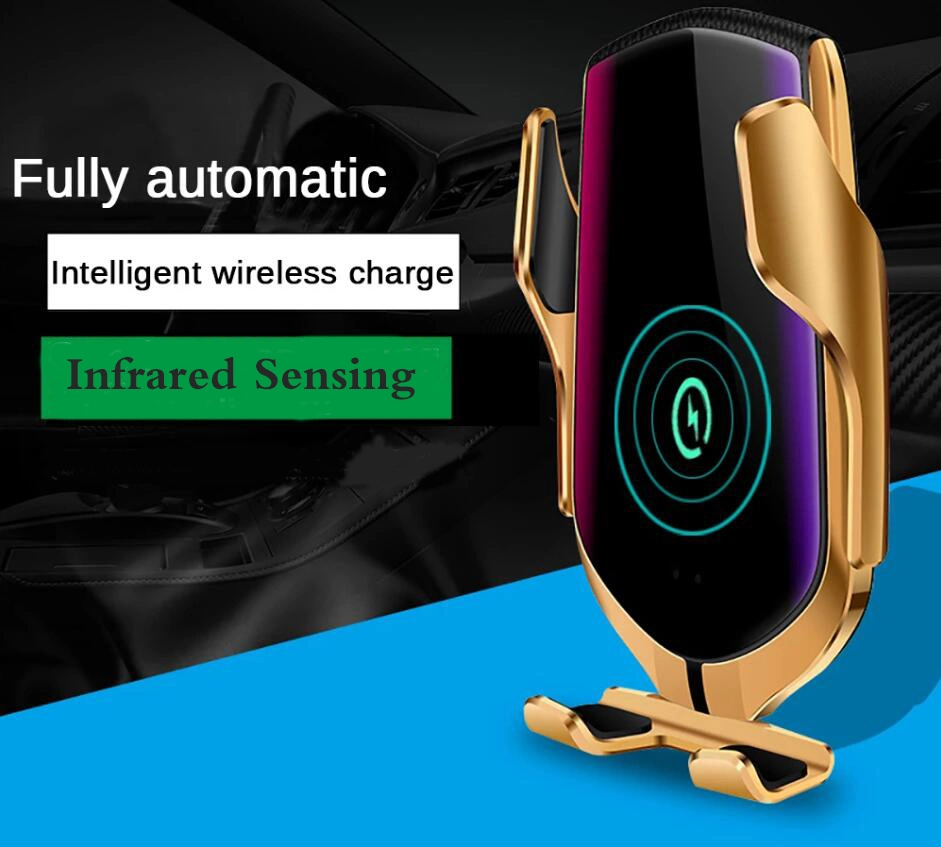 2020 Hot Smart Sensor Automatic Clamping 10W Car Wireless Charger Qi Phone Holder R1 Wireless Car Charger