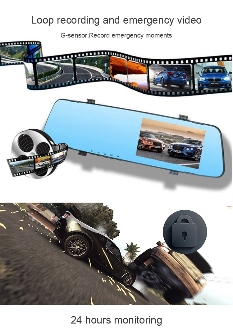 4.5'' IPS Car DVR Camera 1080P Dash Cam Night Vision HD Recorder