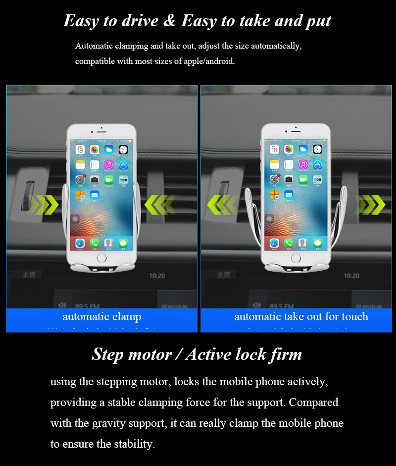 S5 Smart Sensor Car Wireless Phone Charger 60% off-Automatic Clamping Wireless Car Charger