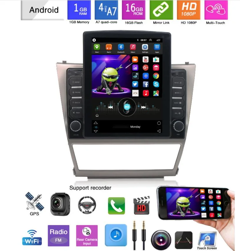 9.7 Inch Multi-Functional Car Radio MP5 with Back Camera for Toyota Camry 2006-2011