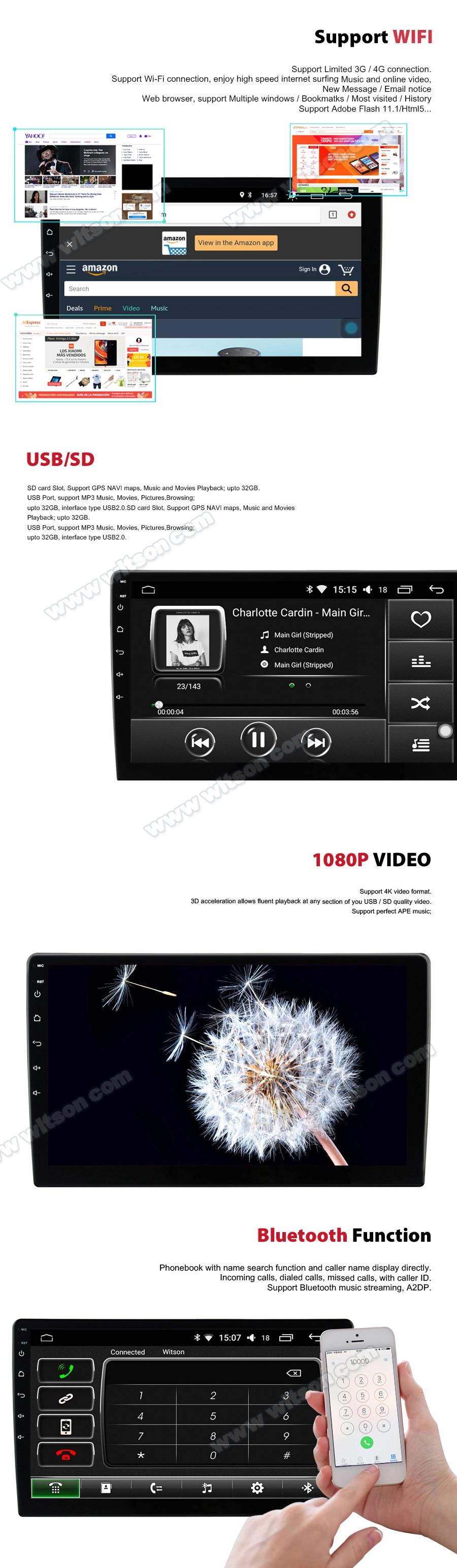 Witson Android 10 Car Multimedia System for Honda 2014 Fit Rhd 4GB RAM 64GB Flash Big Screen in Car DVD Player