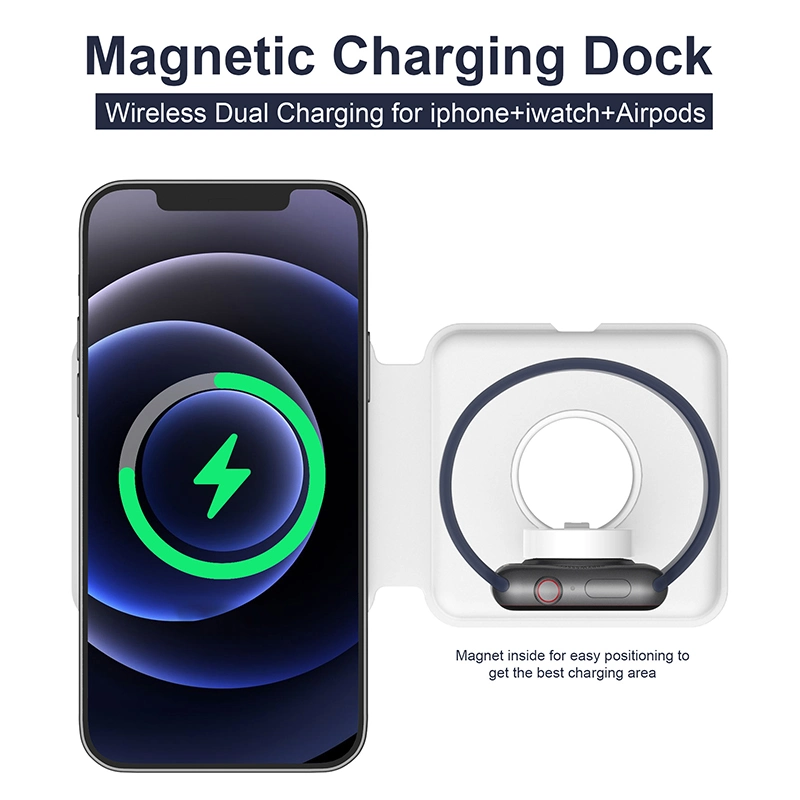 Type C 15W White Supporting Magsafe Car Wireless Charger for iPhone 12 Wireless Charger (150PCS/Carton)