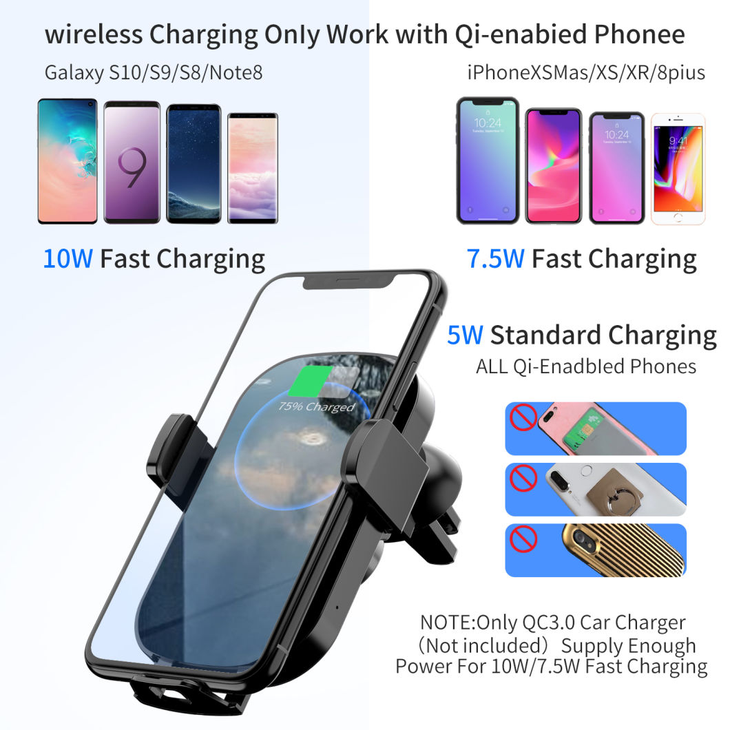 Automatic Car Mount Phone Wireless Charger Smart Infrared Induction Car Mount Wireless Charger