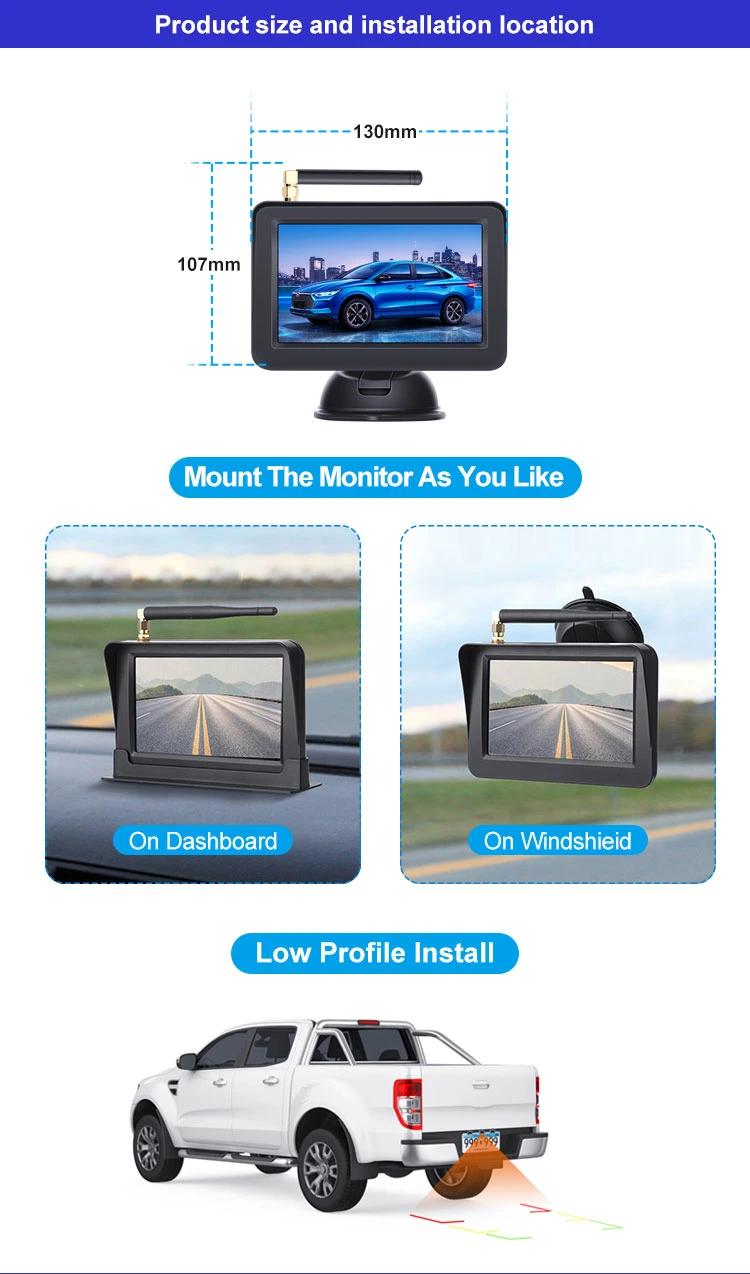 Easy Installation Car DVR Dash Camera USA License Plate Car Camera with Waterproof