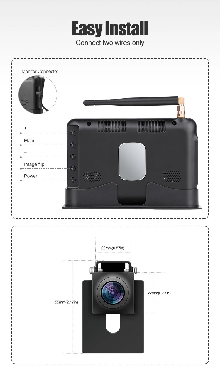 5 Inch Digital Display Car Camera System Wireless Backup Camera