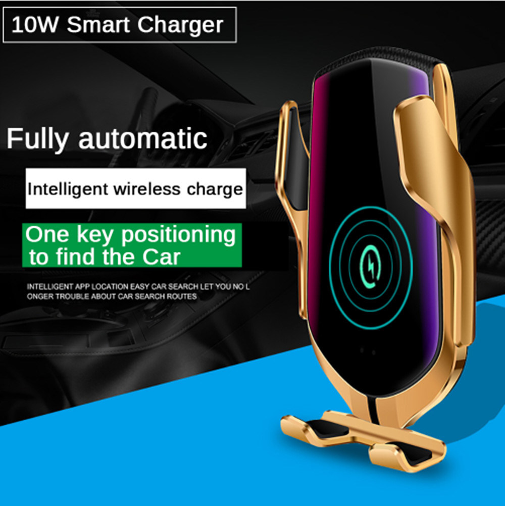 2019 Models R1 Smart Sensor Automatic Clamping 10W Car Wireless Charger Bluetooth Positioning Qi Wireless Charger Car Phone Holder