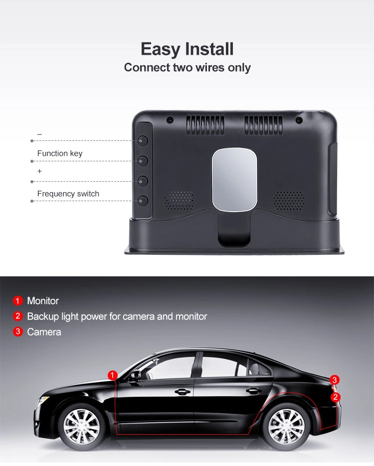 4.3inch Car Monitor with Night Vision Color Image Rear View Camera Reversing Car Camera Kit