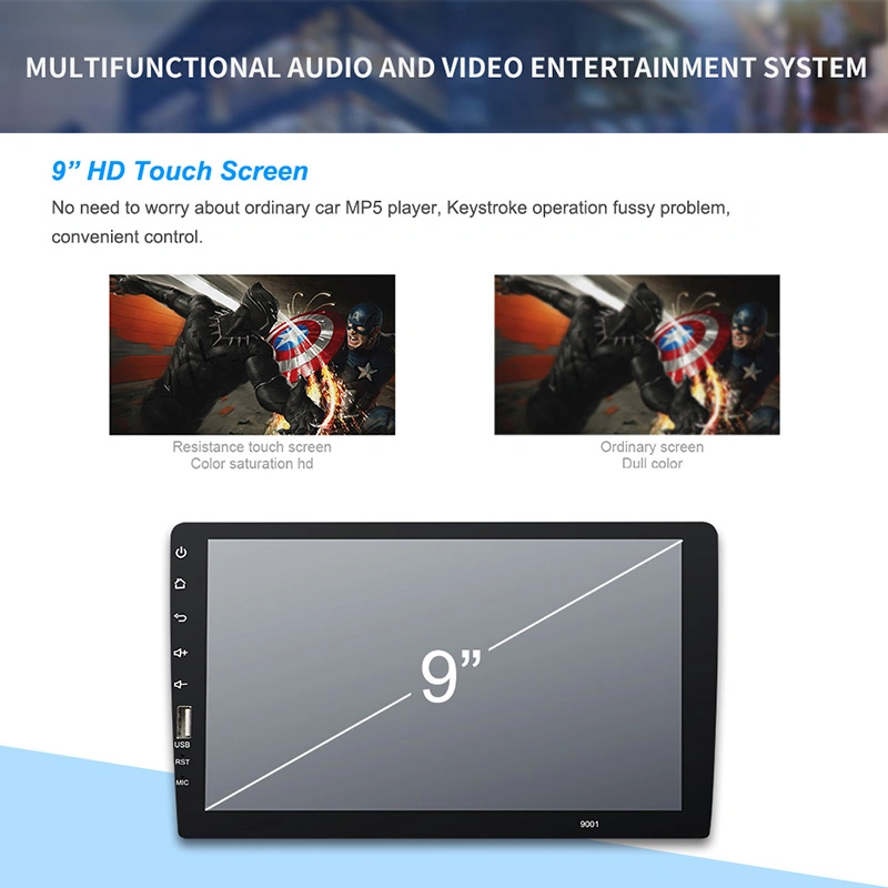 1DIN Universal 9inch Car MP5 MP3 Player Car Audio Video System Car Multimedia DVD Player