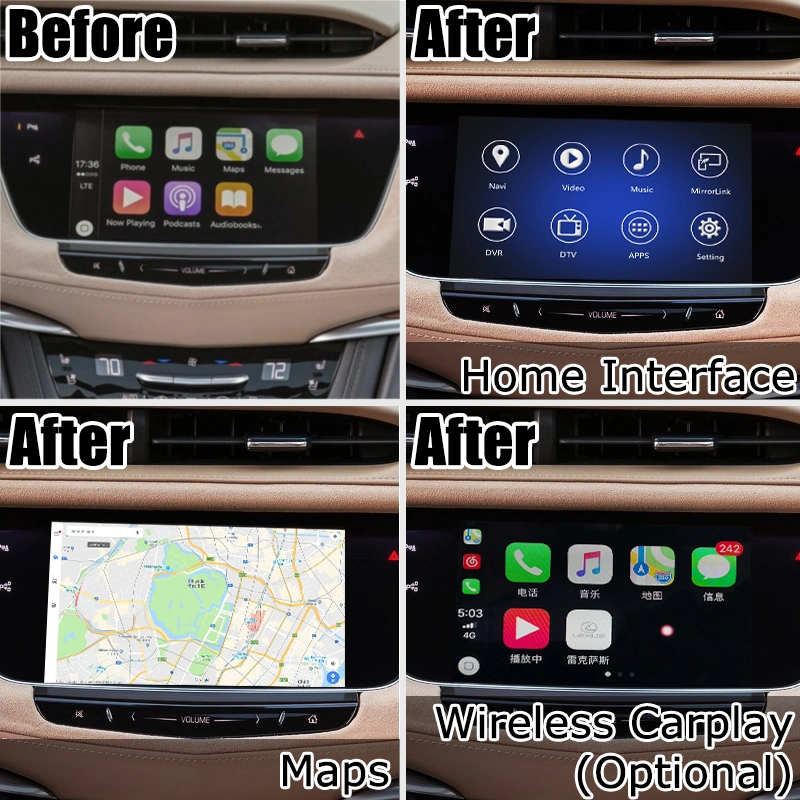 Lsailt Android 7.1 GPS Navigation System Box for Cadillac Xt5 Video Interface Box Optional Carplay