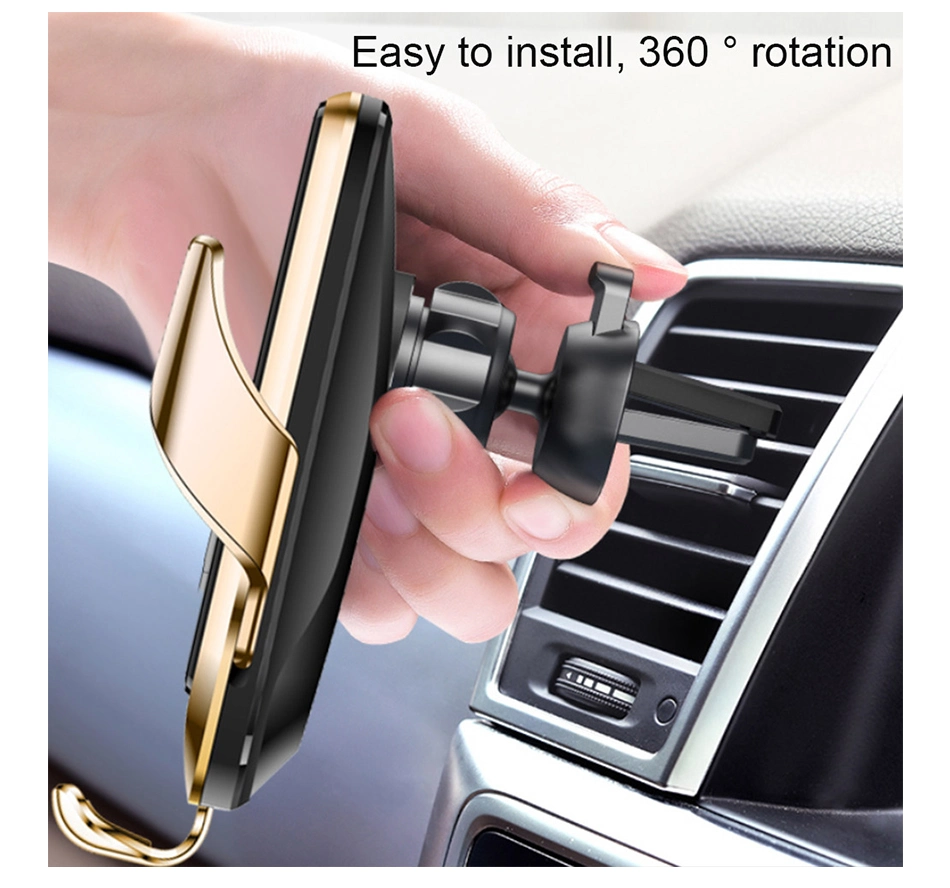 Infrared Auto Clamp R3 10W Qi Wireless Car Charger Fast Charging Car Phone Holder Mount