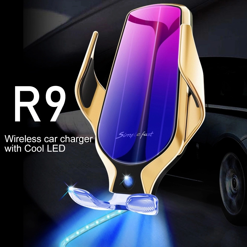 R9 Smart Sensor 10W Car Wireless Charger for Cell Phones Automatic Clamping Qi Wireless Charger Car Phone Holder