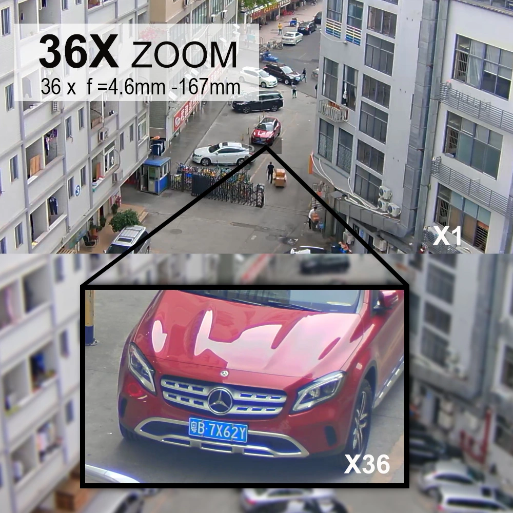 36X 1080P IR 300m Sony Imx327 Starlight Car Mount IP CCTV Camera