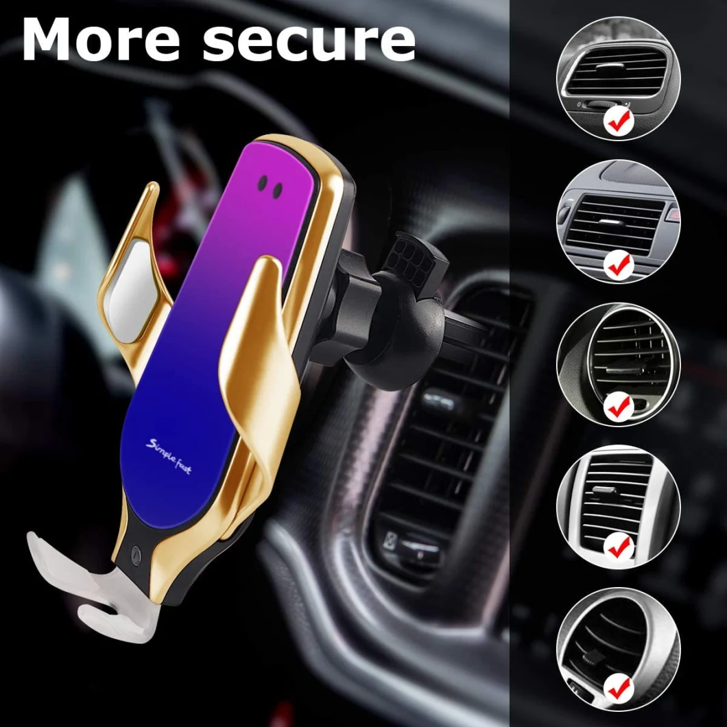 Top Quality 10W Automatic Sensor Smart Charging Air Vent Phone Holder Mount Wireless Car Charger R9