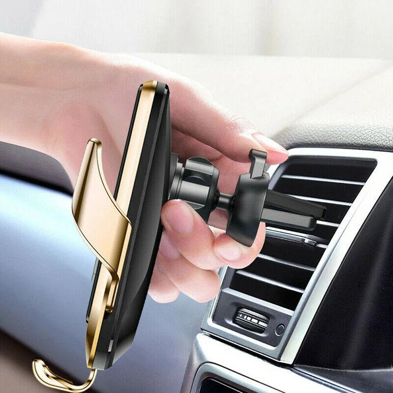 Wholesale R9 Qi Fast Wireless Auto-Clamping Air Vent Wireless Charger Car Mount