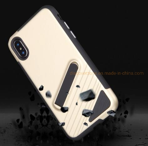 New TPU+PC Bracket Mobile Phone Case All-Inclusive Stand iPhone Cover
