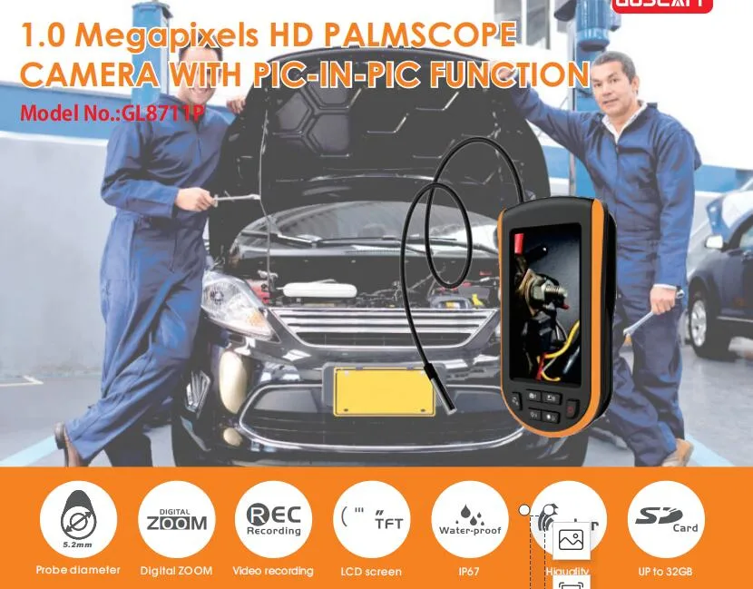 Portable 1080P WiFi Portable Endoscope Inspection Camera for Car Auto Repair Tool (8711p)