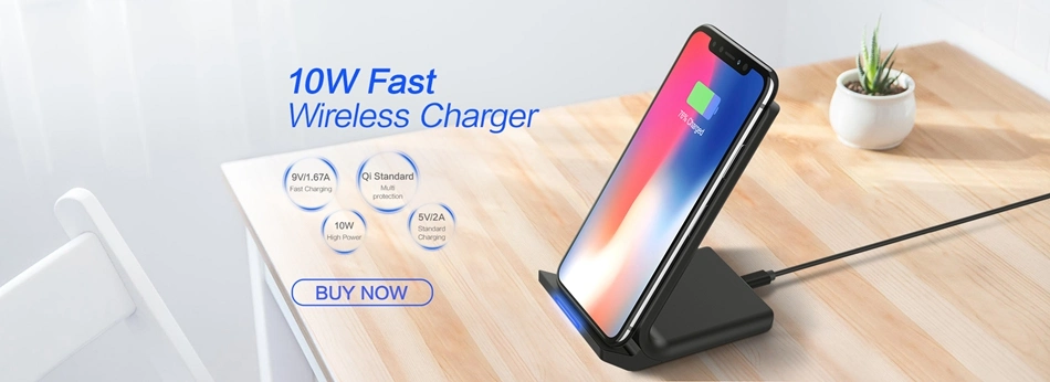 10W Qi Wireless Charger for iPhone Xs Max Xr X 8 Fast Wireless Charging Stand for Samsung S9 S8 Note 9 8 Xiaomi Mix 3 2s