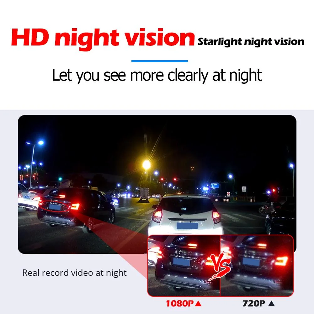 High Quality 4.3inch Dual Lens Dash Cam Rearview Mirror 1080P Manual Car Camera HD DVR Video Recorder