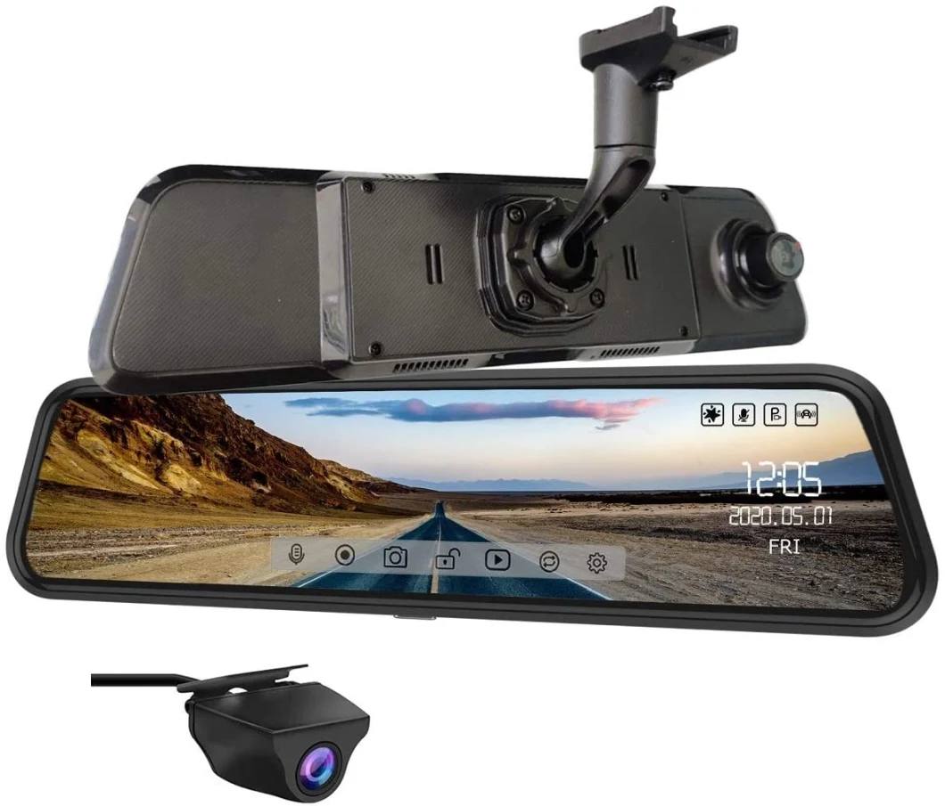 9.66inch IPS Touch Screen 4G Car DVR Camera GPS Navigation Adas Dual Dash Cam Rear View Camera