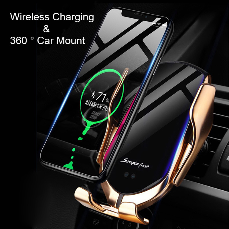 Car Charger 2020 New Product Factory Wholesale Phone Holder 10W Car Wireless Charger Charging Qi for iPhone for Samsung