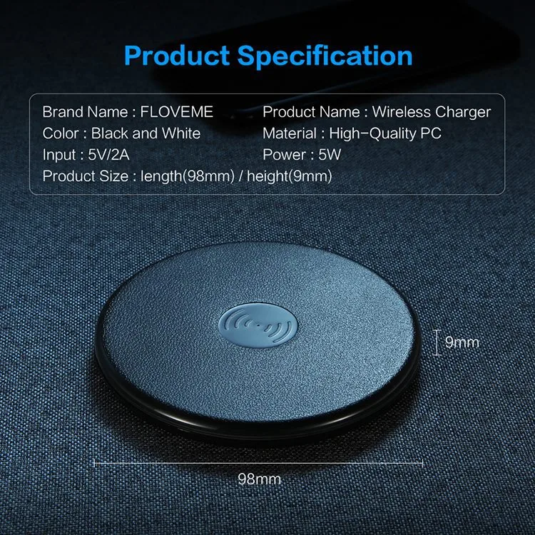 Type-C Qi Wireless Charger Ultra Slim Pad Portable for Samsung/iPhone/Huawei Devices Charging