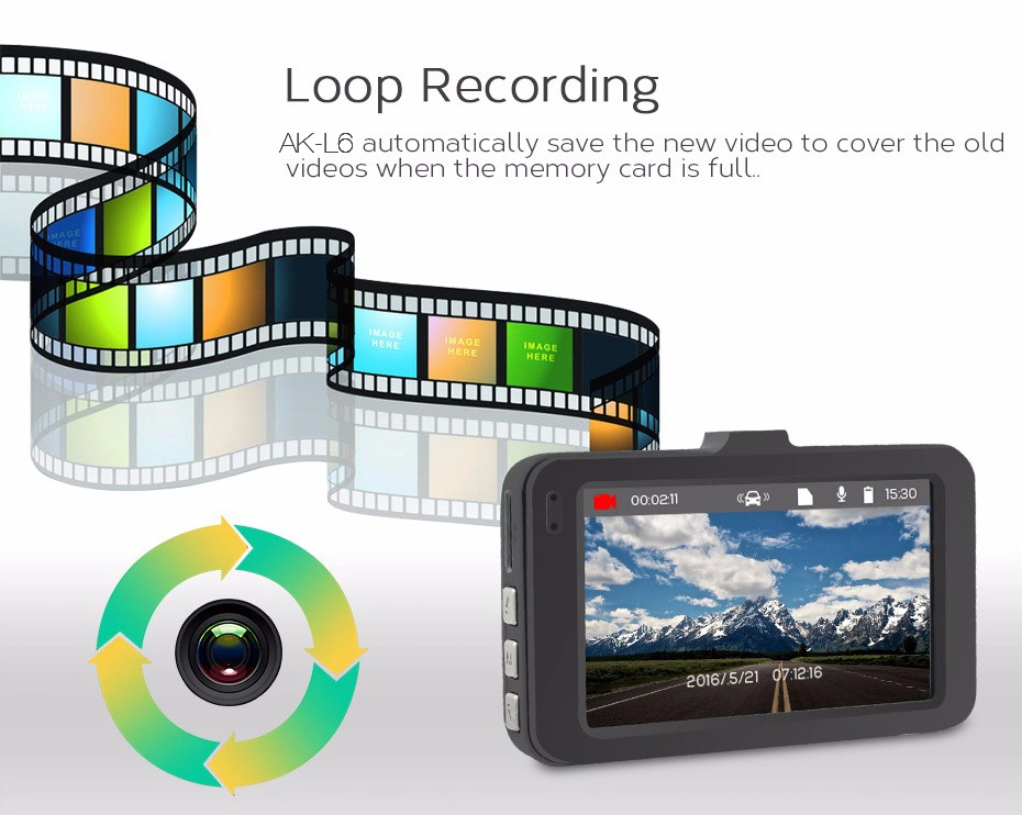 Car Recording Camera 1080P Manual Car Camera HD DVR Front and Rear Mount Camera