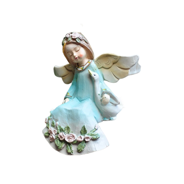 Wings of Whimsy Bluebird of Happiness Hand-Painted Inspirational Angel Figurine