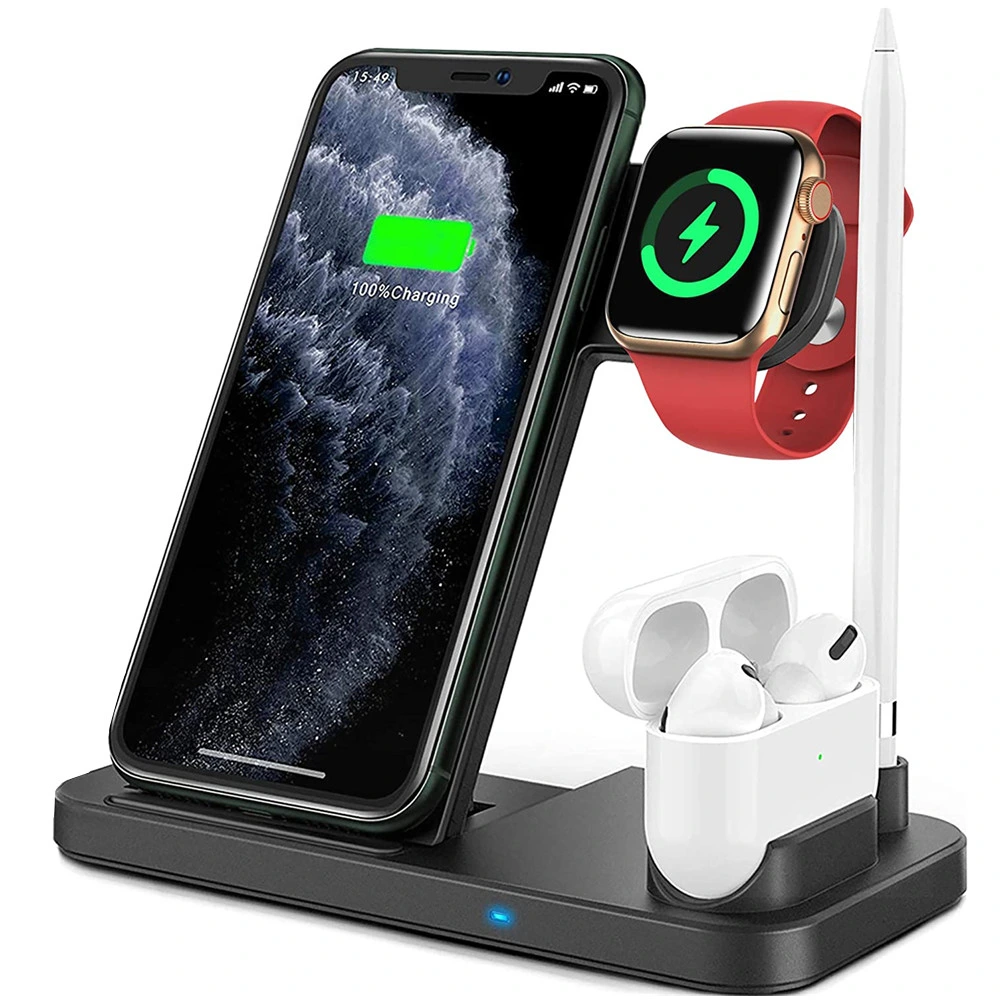 Wireless Charger, 4 in 1 Fast Charging Station, for Apple Watch PRO iPhone 12 11/11PRO/X/Xs/Xr/Xs Max/8/8 Plus, Wireless Charging Stand