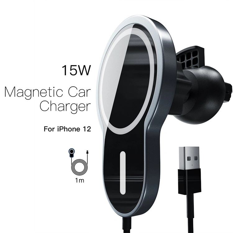 Qi Certified X6 Magnetic Wireless Charging Magsafe Car Mount Wireless Car Charger Mount