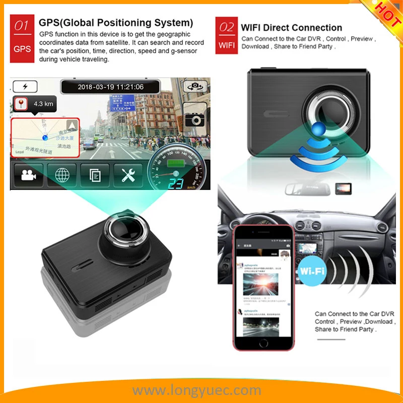 1080P FHD Dashboard Camera Ntk Chip Set Recorder Dual Camera Dash Cam Car DVR