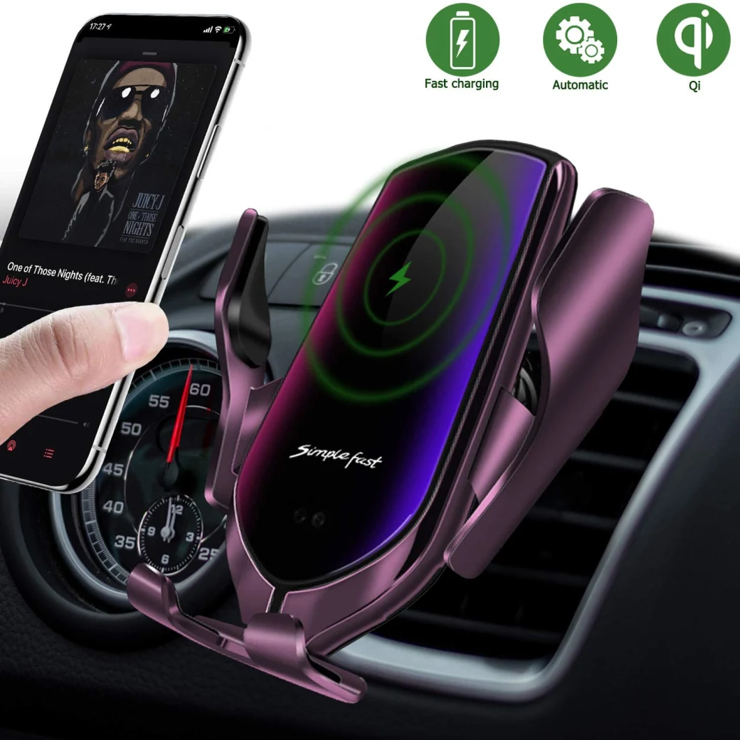 R1 Smart Sensor Automatic Clamping 10W Car Wireless Charger Bluetooth Positioning Qi Wireless Charger Car Phone Holder