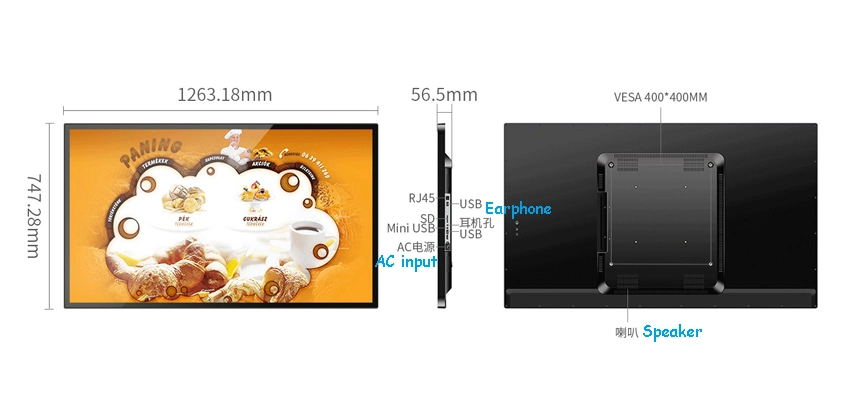 55 Inch Full HD Touch Screen Display Android WiFi Network Wall-Mounted LCD Screen