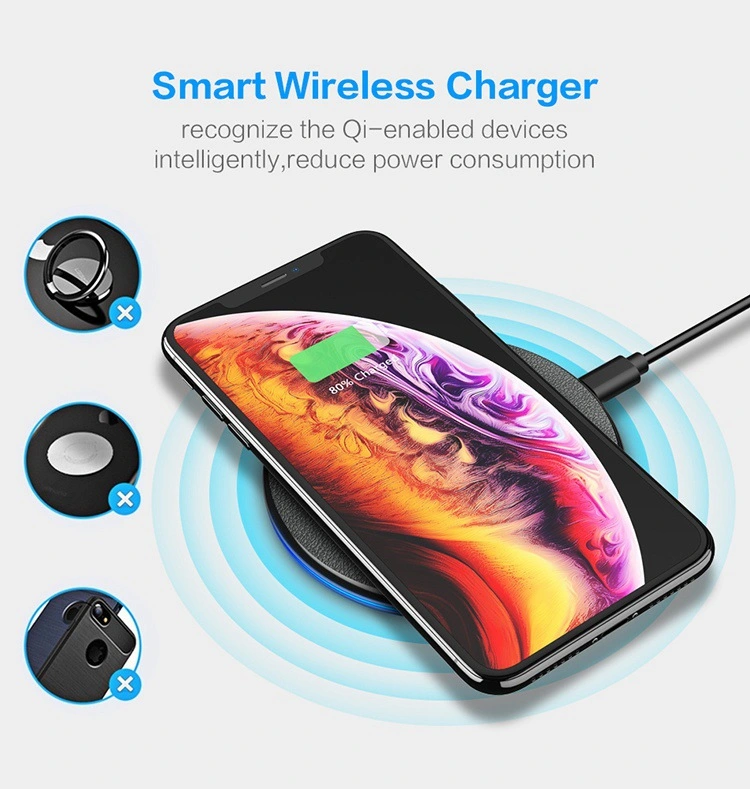 Type-C Qi Wireless Charger Ultra Slim Pad Portable for Samsung/iPhone/Huawei Devices Charging
