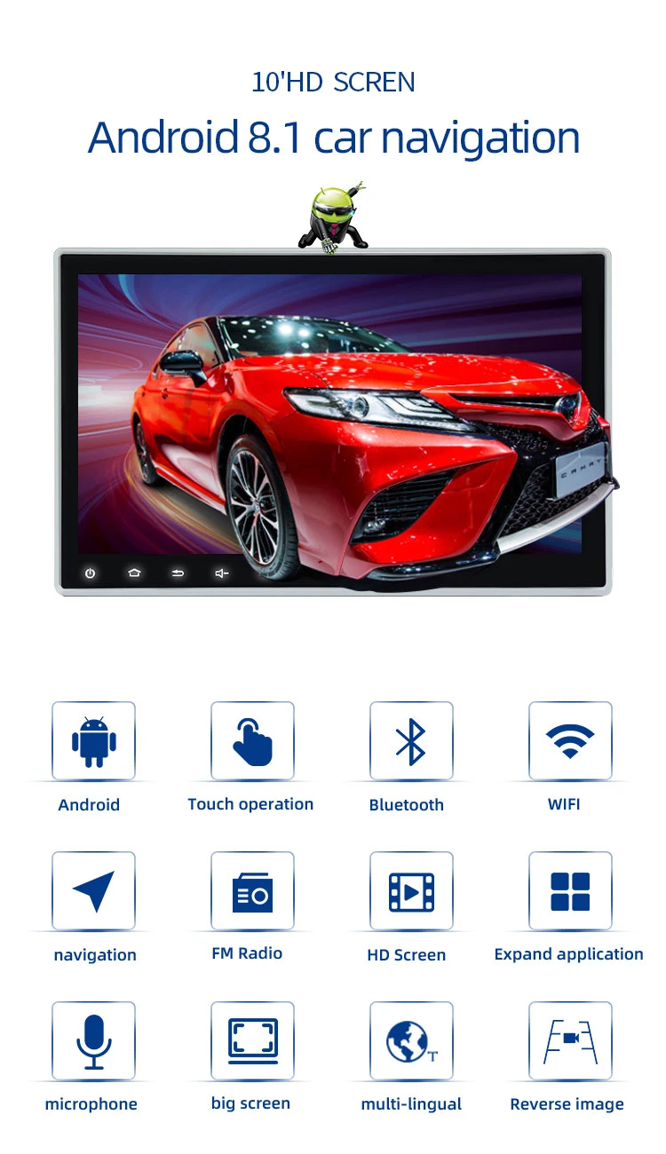 New Coming 10inch 1DIN Android Car Multimedia Player GPS Navigation Car Stereo DVD Radio Player