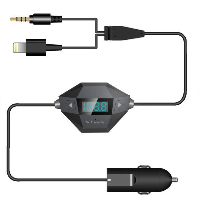 LCD Screen 3.5mm Audio Plug USB Car Charger Wireless FM Transmitter