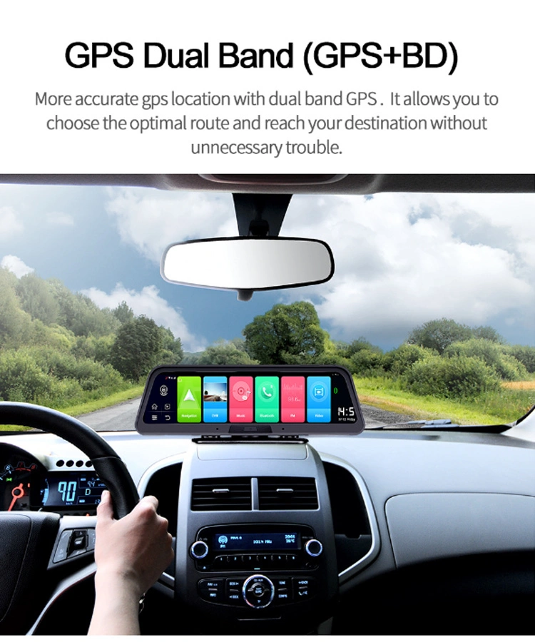 10 Inch Screen Car Android 8.1 Adas 4G 1080P DVR Dashboard Dash Camera