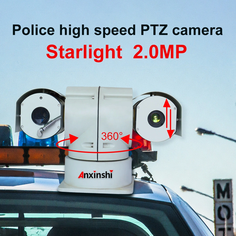 Vehicle Car Mount PTZ Camera Sony Imx307 Starlight Sensor Laser 300m P2p Onvif IP CCTV Camera