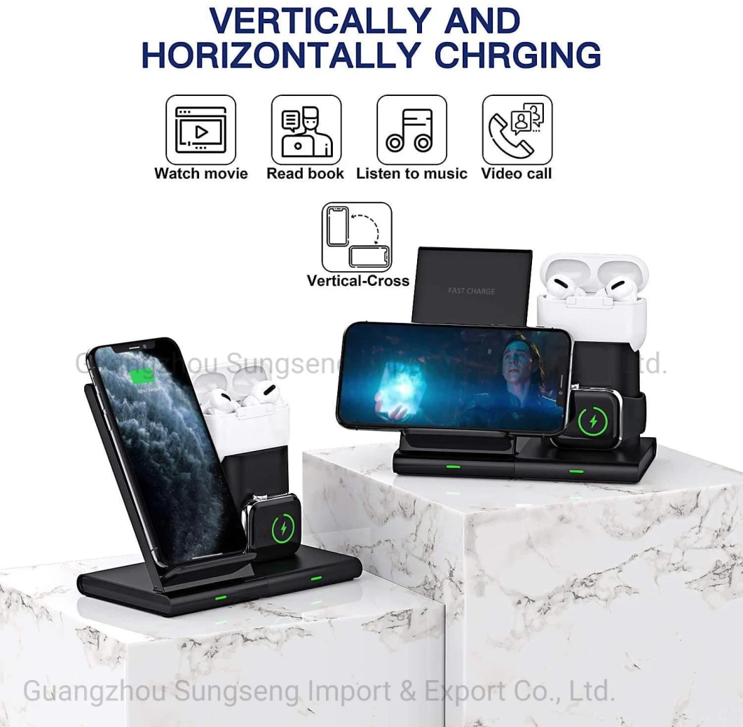 Wireless Charger, 3 in 1 Wireless Charging Station for Apple Watch, Airpods, Detachable and Magnetic Wireless Charging Stand for iPhone 12 11/11 PRO Max/X/Xs/