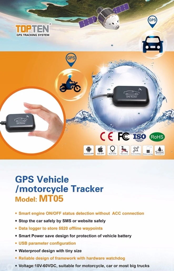 Mini GPS Tracking Device for Motorcycle Car and Truck (MT05-JU)
