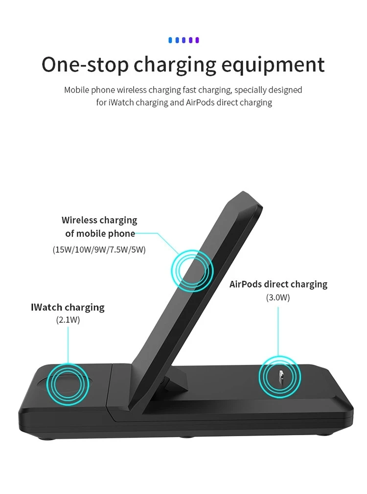 Universal 15W Fast Charger Desktop Folding Bracket Wireless Charging Station