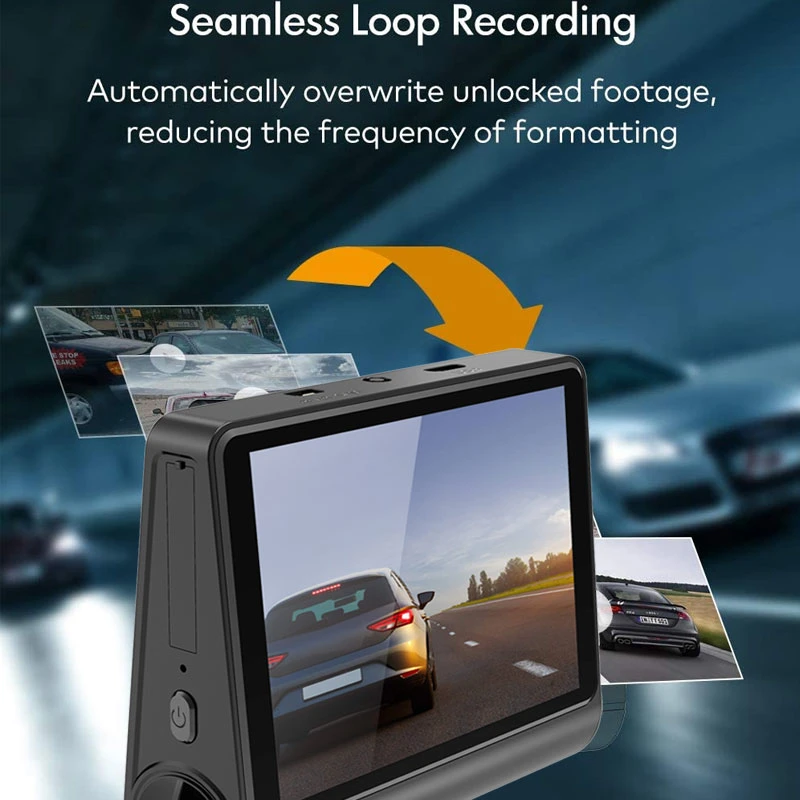 3.5inch Car DVR Camera HD 170 Degree Wide Angle Dashboard Camera Recorder Three-Way Recording Night Vision Car Driving Recorder Rearview Mirror Navigation